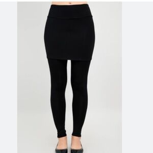 NWT Blue Sky Clothing Kiley Combo Black Bamboo -leggings with skirt